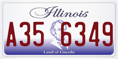 IL license plate A356349