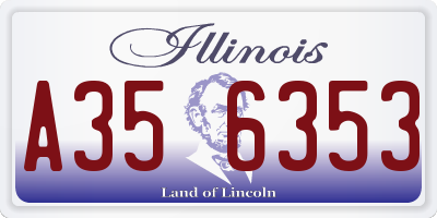 IL license plate A356353