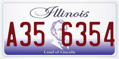 IL license plate A356354