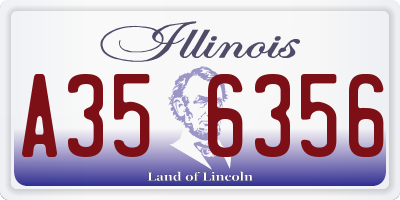 IL license plate A356356