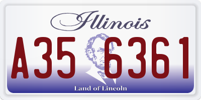IL license plate A356361
