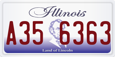 IL license plate A356363