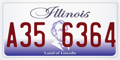 IL license plate A356364