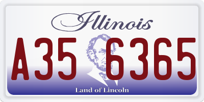 IL license plate A356365
