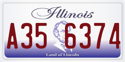 IL license plate A356374