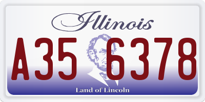 IL license plate A356378