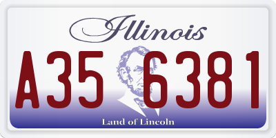 IL license plate A356381