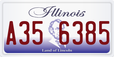 IL license plate A356385