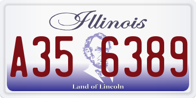 IL license plate A356389
