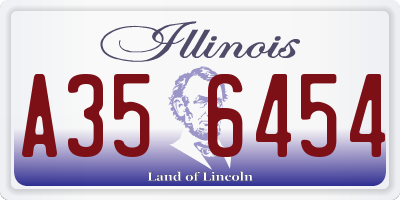 IL license plate A356454