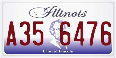 IL license plate A356476