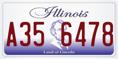 IL license plate A356478