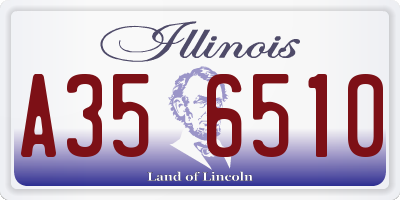 IL license plate A356510