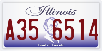 IL license plate A356514