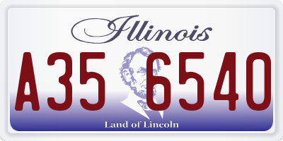 IL license plate A356540