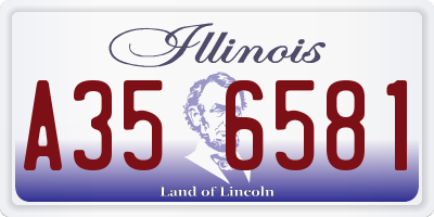 IL license plate A356581