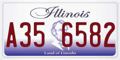 IL license plate A356582