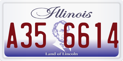 IL license plate A356614