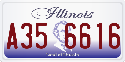 IL license plate A356616