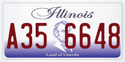 IL license plate A356648