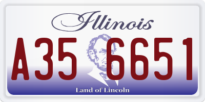 IL license plate A356651