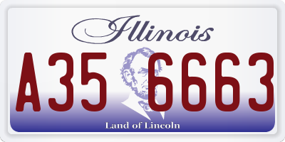 IL license plate A356663