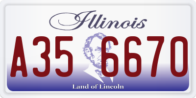 IL license plate A356670