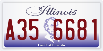 IL license plate A356681