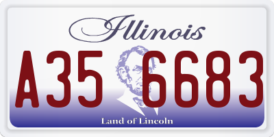 IL license plate A356683