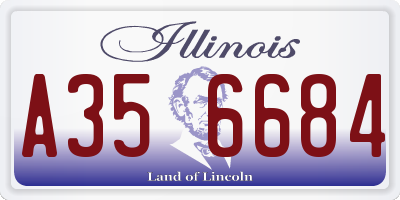 IL license plate A356684