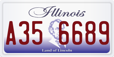 IL license plate A356689