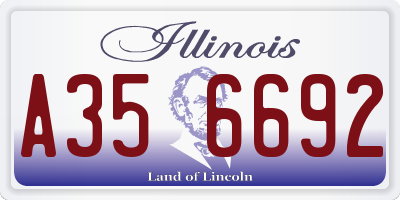 IL license plate A356692
