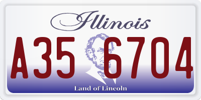 IL license plate A356704