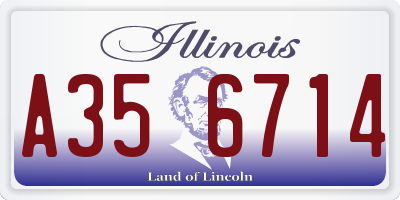 IL license plate A356714