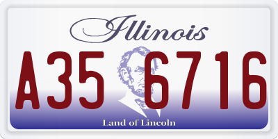 IL license plate A356716