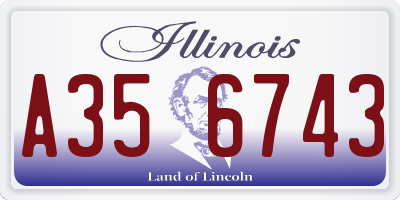 IL license plate A356743