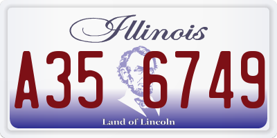IL license plate A356749