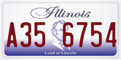 IL license plate A356754