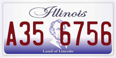 IL license plate A356756