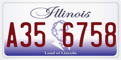 IL license plate A356758