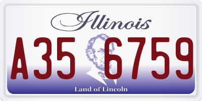 IL license plate A356759