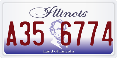 IL license plate A356774