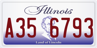 IL license plate A356793