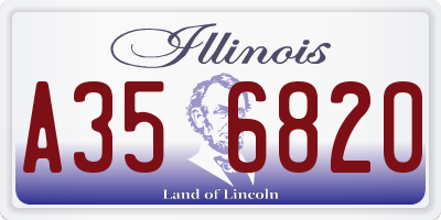 IL license plate A356820