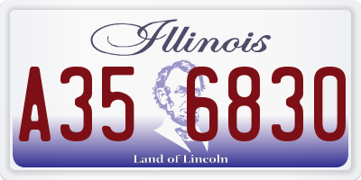 IL license plate A356830