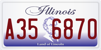 IL license plate A356870