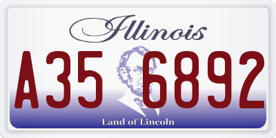 IL license plate A356892