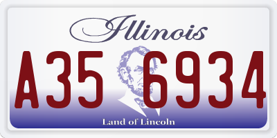 IL license plate A356934