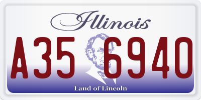 IL license plate A356940