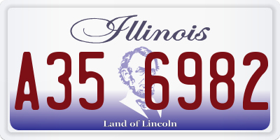 IL license plate A356982